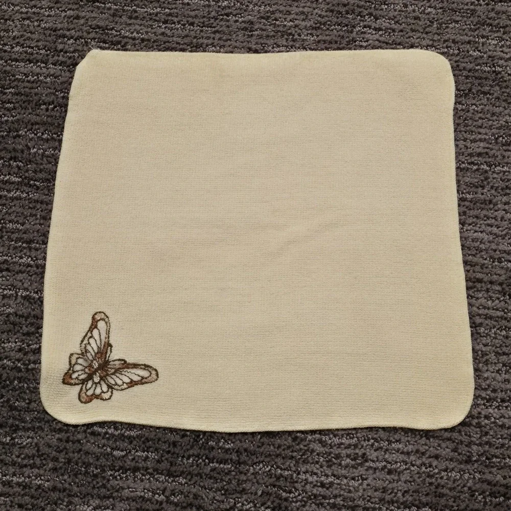 vintage martex washcloth towel yellow butterfly cotton square‎ usa mcm retro